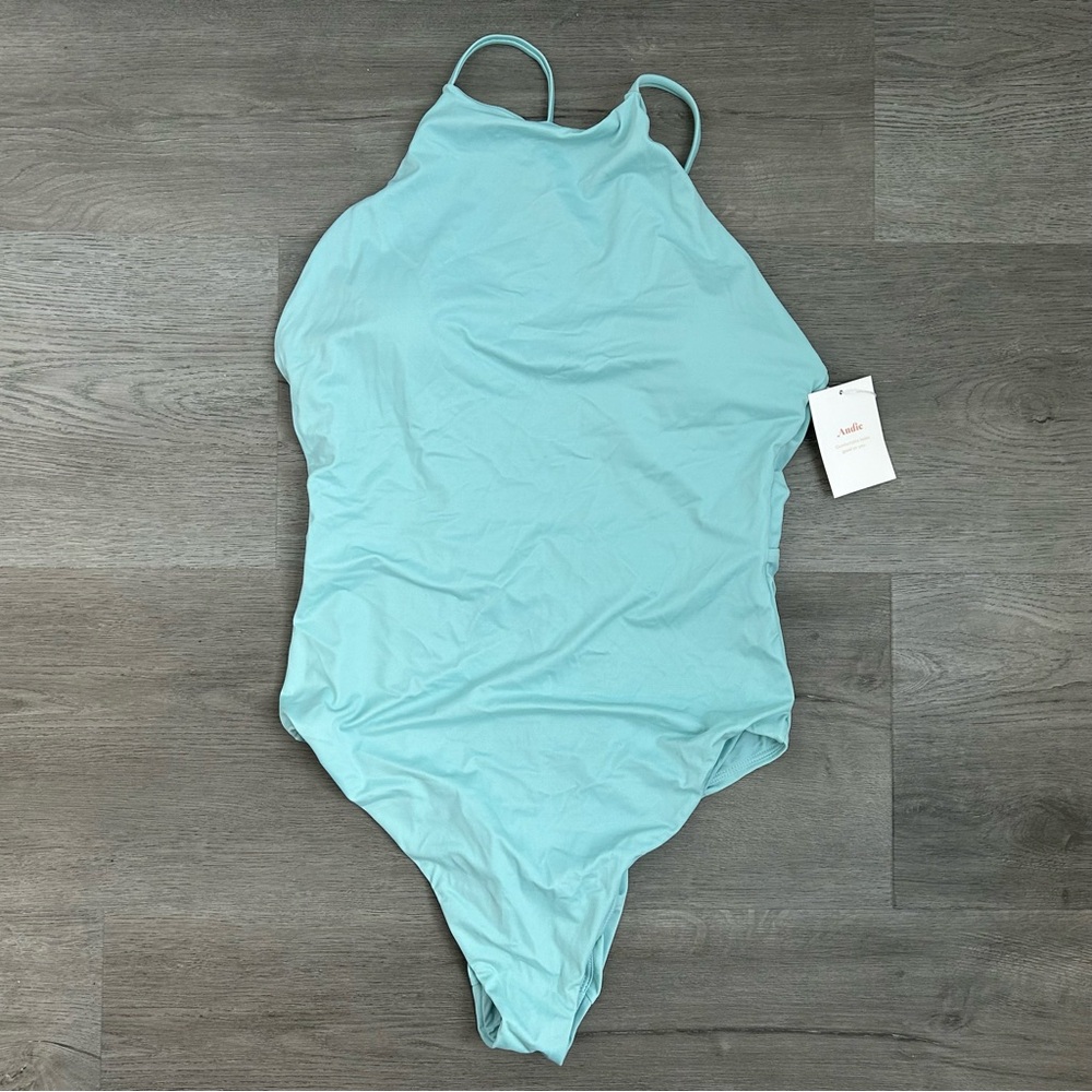 NWT andie swim The Asbury One cablu blue‎ one piece swimsuit women’s large xl